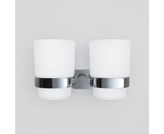 Двойной стеклянный стакан с настенным держателем, хром AM.PM A74343400 – изображение 6