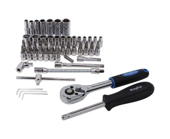Набор инстру??ента KINGTUL 53пр., 1/4, 6-гран., 4-14мм, головки глубокие 6-14мм KT-2531-5 EURO 51110 – изображение 3