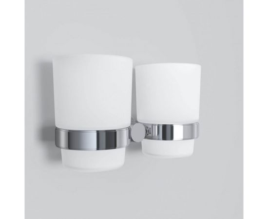 Двойной стеклянный стакан с настенным держателем, хром AM.PM A74343400 – изображение 5