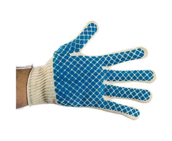 Трикотажные перчатки Россия ПВХ-покрытие Шахматный облив, 10 класс 67776 – изображение 2