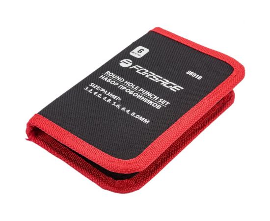 Набор пробойников Forsage 6 предметов 3.2, 4, 4.8, 5.6, 6.4, 8 мм F-3691B 50829 – изображение 3