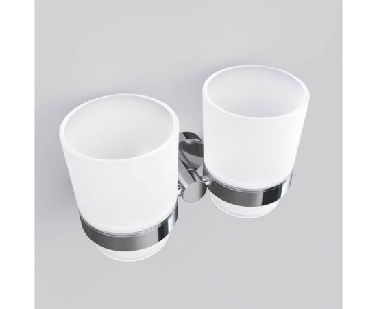 Двойной стеклянный стакан с настенным держателем, хром AM.PM A74343400 – изображение 3