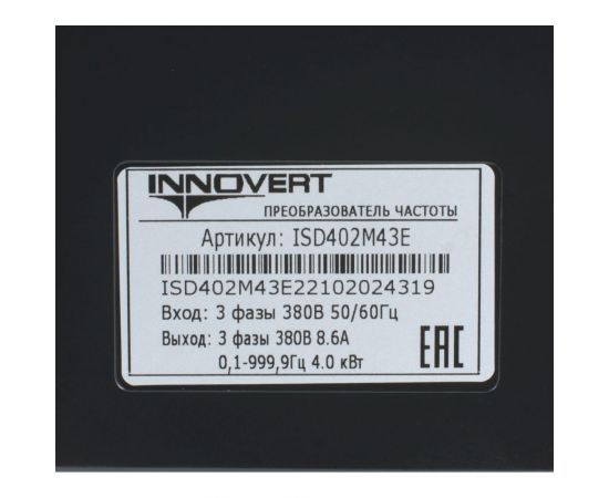 Преобразователь INNOVERT ISD mini PLUS, выходной ток 8.6 А 4,0 кВтx380 В ISD402M43E – изображение 2