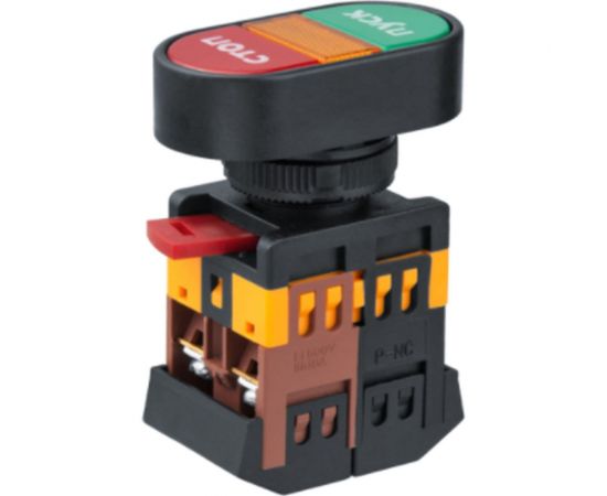 Кнопка Navigator NBI-B-02 Пуск-Стоп, d22мм, 230В NO+NC 82809 