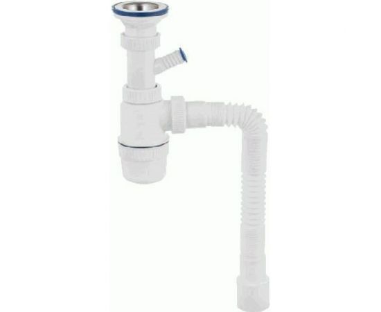 Сифон VIRPLAST Элит 1.1/2 с нерж.чашкой, с отводом д/ст.м и гофрой 40/50 L800мм 100410 30986143 