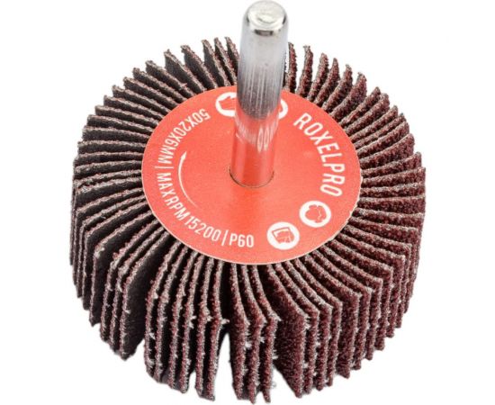Щетка лепестковая абразивная ROXTOP на шпинделе (50х20х6 мм; Р60) RoxelPro 133525 