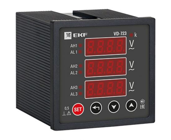 Цифровой вольтметр EKF PROxima SQ на панель 72х72 vd-723 