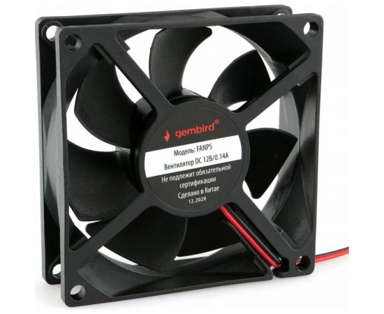Вентилятор Gembird 80x80x25, втулка, 2 pin, провод 30 см, FANPS – изображение 3