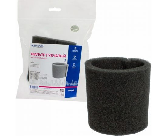 Губчатый фильтр для пылесоса ЗУБР ПУ-20-1400 М3, ПУ-30-1400 М3, ПУ-60-1400 М4 для влажной уборки EURO Clean FPU-06 – изображение 3