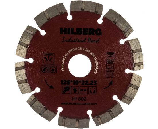 Диск алмазный отрезной Industrial Hard (125х22.23 мм) Hilberg HI802 – изображение 3