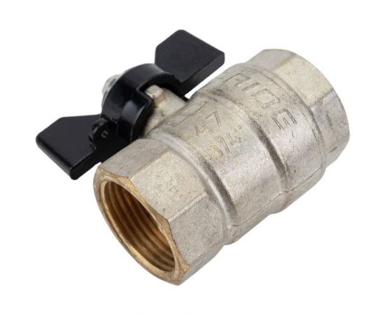 Шаровой кран LD Pride латунь никель Ду20 Ру40 ВР полнопроходной бабочка 007-9924 – изображение 4