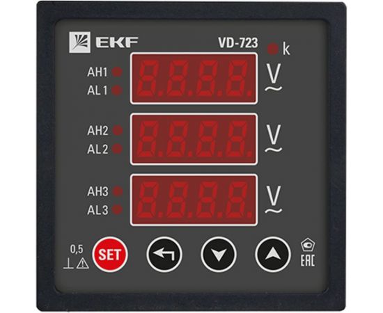 Цифровой вольтметр EKF PROxima SQ на панель 72х72 vd-723 – изображение 2