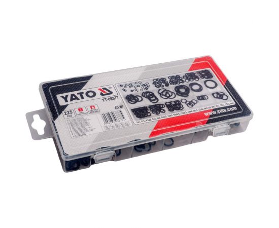Набор резиновых прокладок YATO 225 шт. пластиковый кейс YT-06877 – изображение 4