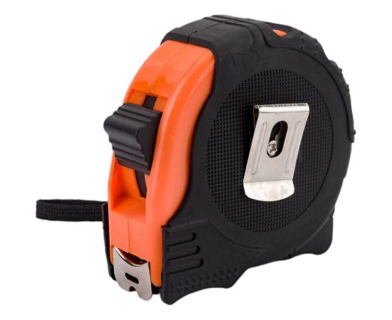 Рулетка Петрович обрезиненная, оранжевая, 10 м, 25 мм, три кнопки стопа 4100000782 – изображение 4