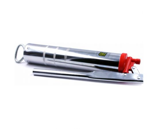 Шприц для консистентной смазки HQ-mech 500 мл, рычажно-плунжерный, хромированное покрытие, 2 насадки УТ000002063 – изображение 2