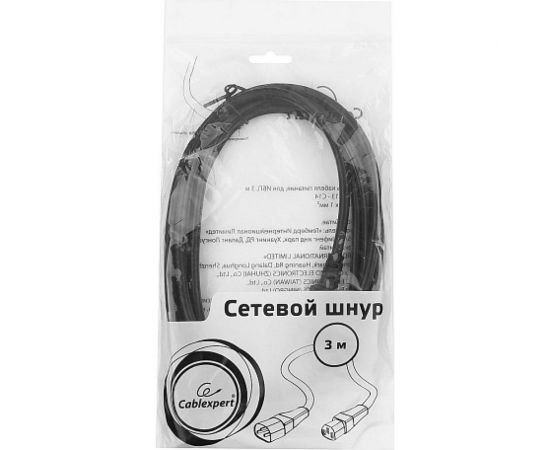 Кабель питания Cablexpert, системный блок-монитор, 3м, C13-C14, 3x1кв.мм, черный, PC-189-1-3M – изображение 2