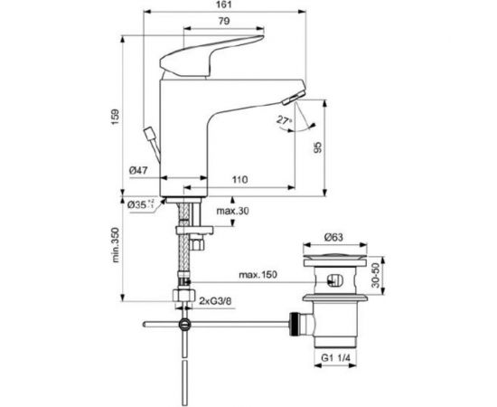 Смеситель для раковины Ideal Standard Ceraflex B1712AA – изображение 2
