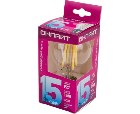 Лампа ОНЛАЙТ OLL-F-A60-15-230-4K-E27 80879 – изображение 4