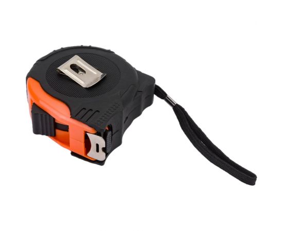 Рулетка Петрович обрезиненная, оранжевая, 10 м, 25 мм, три кнопки стопа 4100000782 – изображение 3