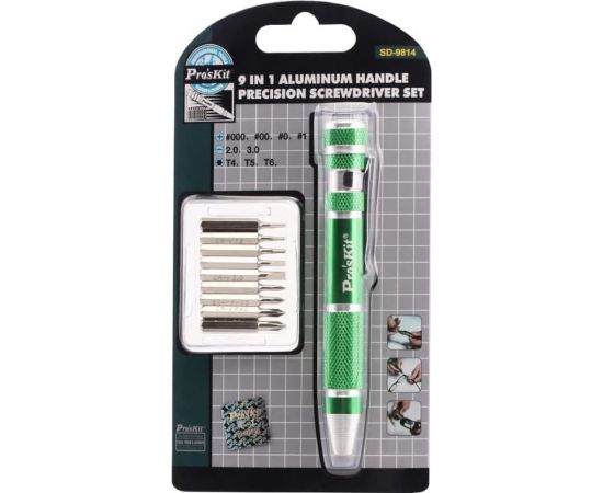 Набор бит ProsKit SD-9814 часовые и звездочки, 9 шт, алюминиевая отвертка С00033925 – изображение 3