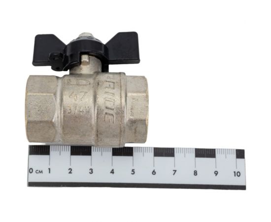 Шаровой кран LD Pride латунь никель Ду20 Ру40 ВР полнопроходной бабочка 007-9924 – изображение 2