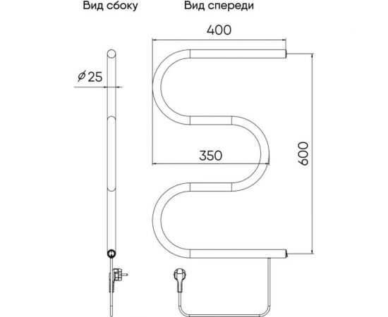 Полотенцесушитель INDIGO M без полки (electro) 60/40 (кнопка, прям.провод справа, полированный) ME60-40 – изображение 4