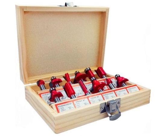 Набор твердосплавных фрез по дереву 12 шт vertextools 05-05-0512 