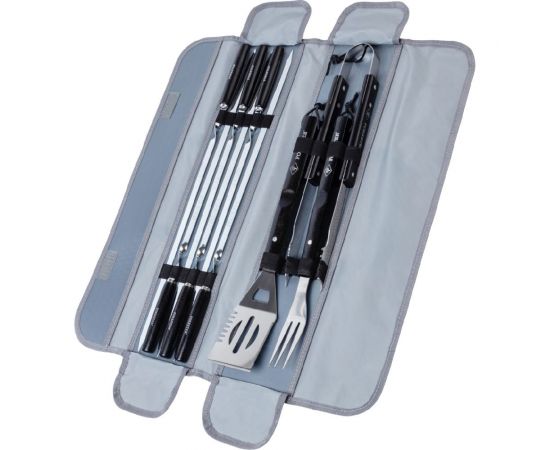 Набор для гриля Forester вилка , лопатка, щипцы, 6 шампуров 55 см, в чехле BBQ-9 