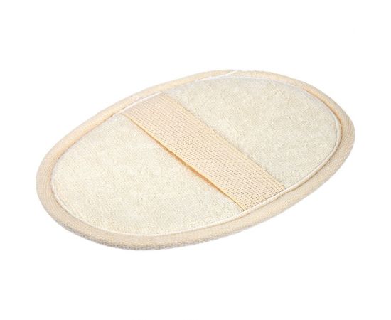 Мочалка из люфы Банные Штучки спонж овальный с хлопком, 11х16 см 40001 – изображение 4