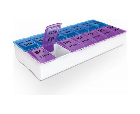 Таблетница - контейнер для лекарств и витаминов DASWERK 7 дней/2 приема, большой объем 630844 – изображение 9