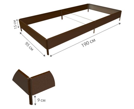 Готовая грядка Delta-Park GX 0.95х1.9 м, коричневая 30020GX_95180Br – изображение 2