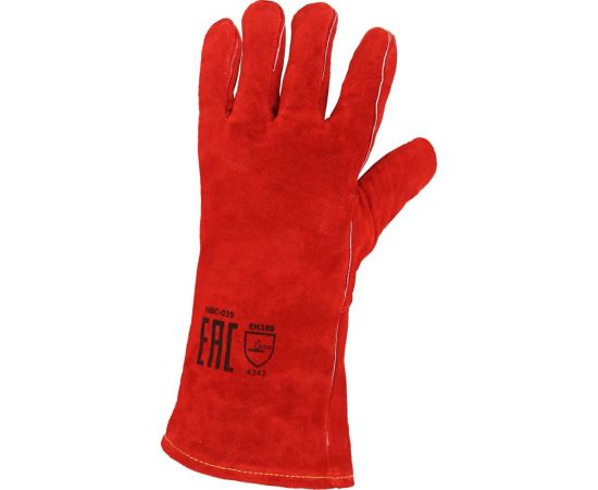 Утепленные краги сварщика Optima ТРЭК, спилковые, пятипалые HBC-035 – изображение 5