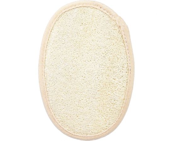 Мочалка из люфы Банные Штучки спонж овальный с хлопком, 11х16 см 40001 – изображение 3