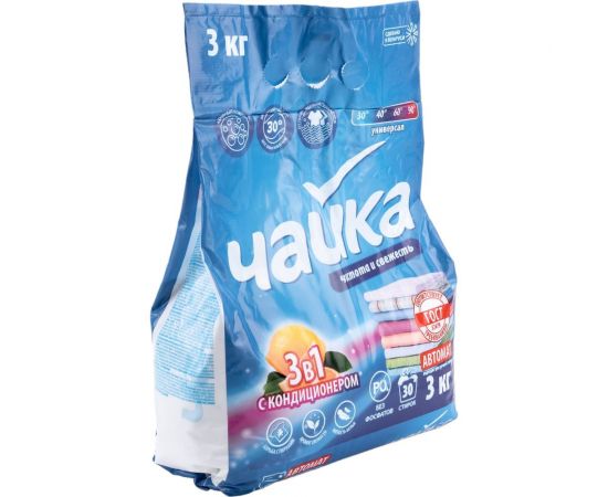 Стиральный порошок автомат Сонца 3кг Чайка универсальное 3в1 87059 – изображение 3