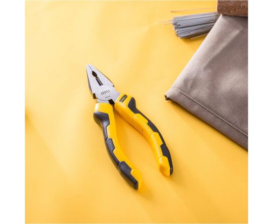 Комбинированные плоскогубцы DELI DL2006 160мм, CrV, двухкомпонентная рукоять 98444 – изображение 5