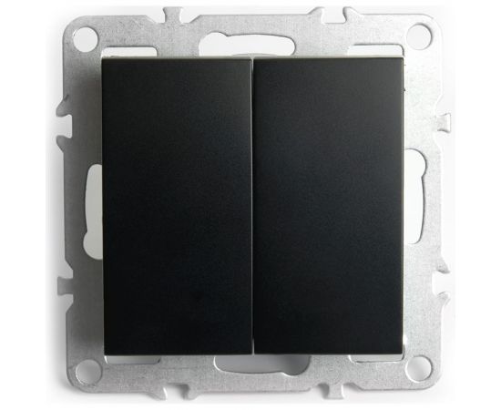 2-клавишный выключатель STEKKER (механизм), серия Эрна, PSW10-9104-03, черны 49149 