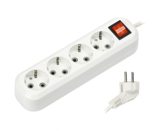 Удлинитель Smartbuy 4 гнезда 3 метра 16А/3,5кВт с выкл. и заземлением ПВС 3х1,0 SBE-16-4-03-ZS 