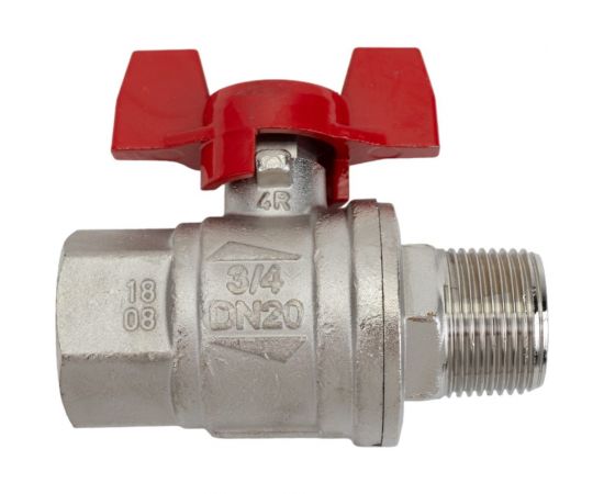 Усиленный шаровой кран RuB BRESСIA (S.33), 3/4"" DN20 PN65, ВР-НР бабочка S33E26 