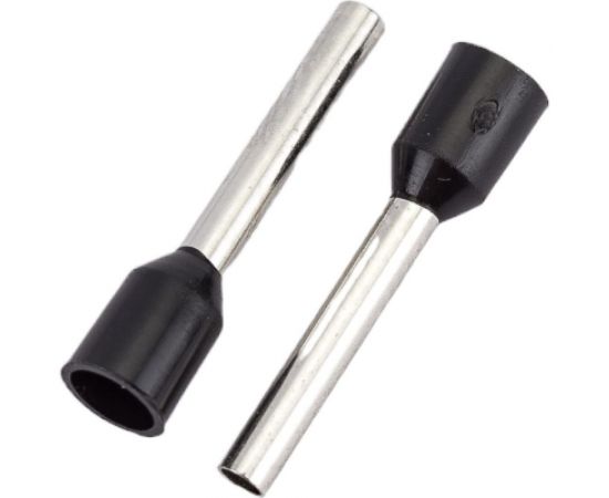 Наконечник-гильза HLT Ншви 1.5 мм2 с изолированным фланцем черый Е1512 L=12мм упаковка 100 шт 084-04-34,084-04-034 4670042794081 