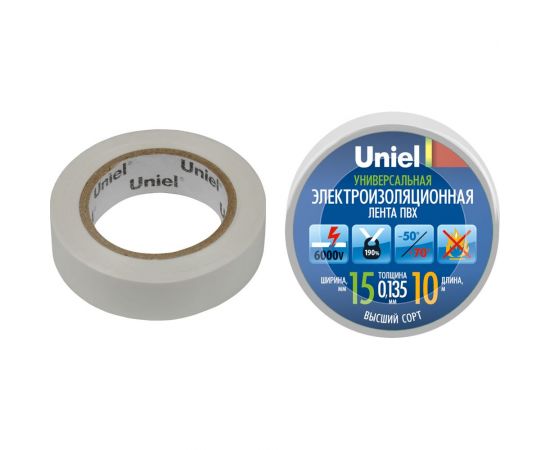 Изоляционная лента Uniel 10/15/01 WHT UIT-135P 4514 