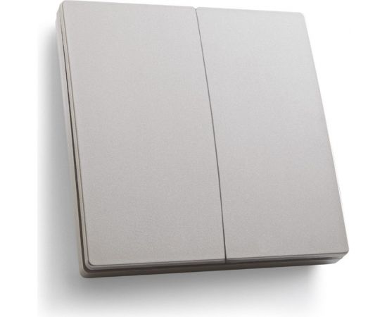 Двухклавишный беспроводной выключатель-кнопка FERON TM82 230V, 500W, серебро 41720 