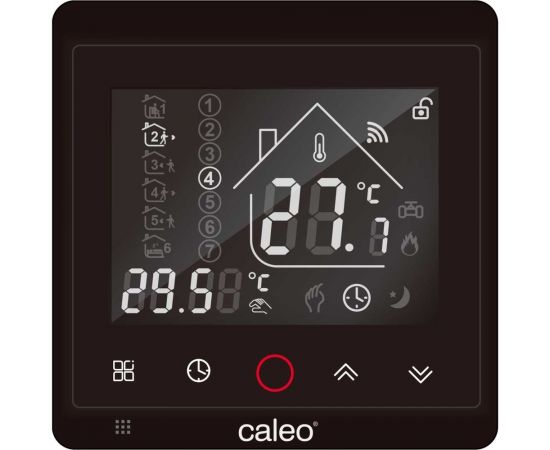 Терморегулятор CALEO с936 wi-fi black lux встраиваемый, цифровой, программируемый, 3,5 квт 0К-00000740 