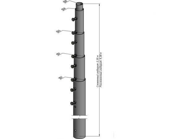 Телескопическая мачта Мачты.ру МТЦ-10 цинк 200001500030 – изображение 2