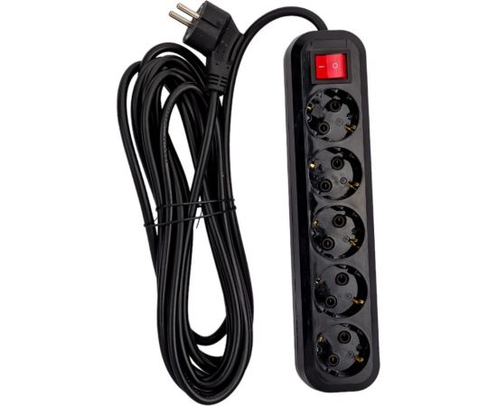 Сетевой фильтр 5bites 5м, 5 розеток, 16A, черный SP5B-350 – изображение 5