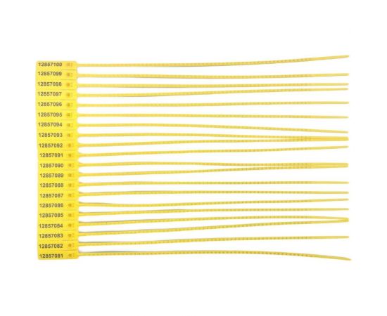 Номерная пластиковая пломба ТПК Технологии Контроля экотрэк 255 мм (цвет: желтый) 1000 шт 24193 – изображение 2