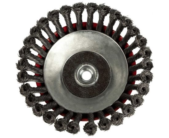 Щетка-чашка по металлу для УШМ 150 мм, М14, крученая проволока SAMGRUPP 16221 – изображение 5