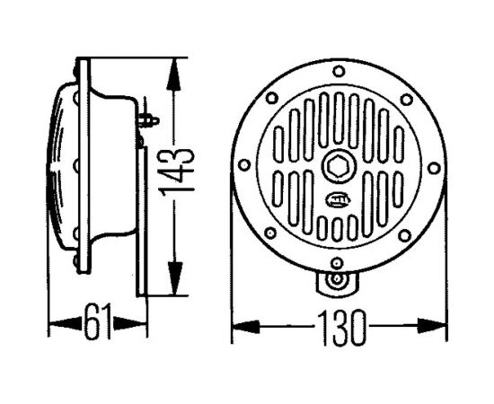 Звуковой сигнал Hella DL50 Heavy Tone 12 В 3CB 004 811-042 – изображение 2