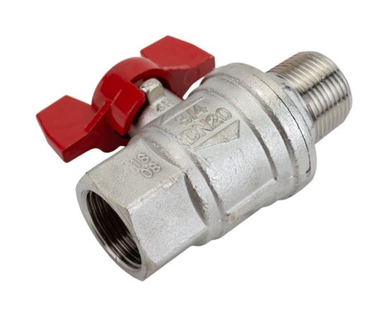 Усиленный шаровой кран RuB BRESСIA (S.33), 3/4"" DN20 PN65, ВР-НР бабочка S33E26 – изображение 4