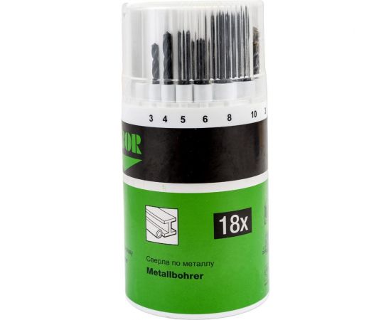 Набор сверл MAXI MIX (18 шт, 3-10 мм) по металлу, камню, дереву D.BOR 175718107D – изображение 4