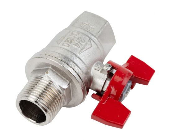 Усиленный шаровой кран RuB BRESСIA (S.33), 3/4"" DN20 PN65, ВР-НР бабочка S33E26 – изображение 3